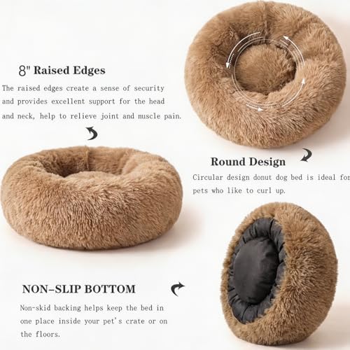 nononfish Plush Dog Bed for Small Dogs, Soft Cozy Calming Pet Bed - Image 5