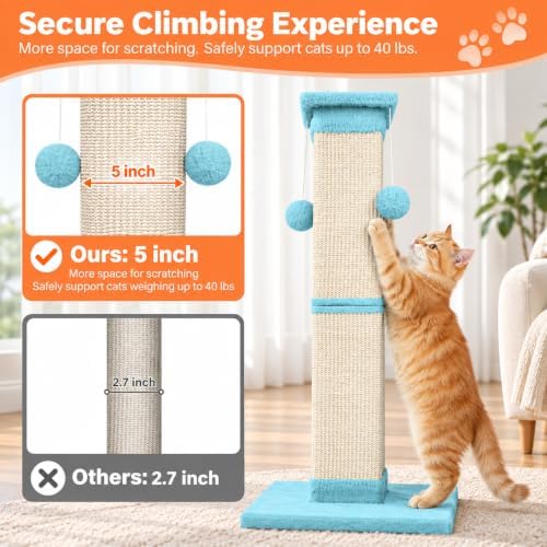 Cat Scratching Post 33 Inch Nature Sisal Cat Scratch Post - Image 6