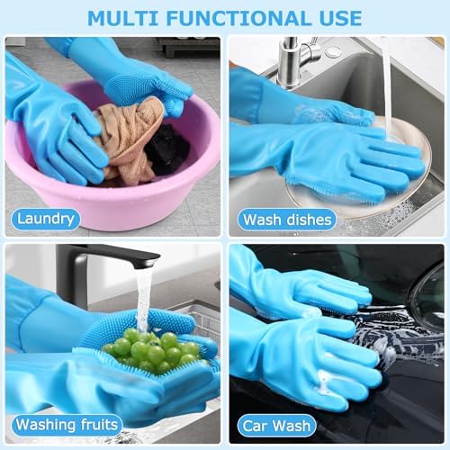Dog washing gloves | Pet grooming gloves | Extra Long Arms 17.3in - Image 6