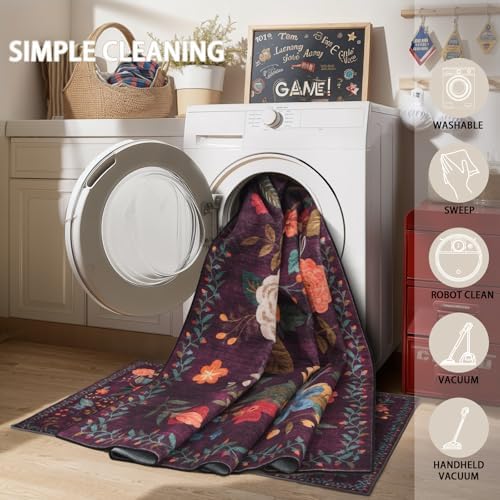 Area Rug 4x6 Rug Washable Boho Rugs - Image 4