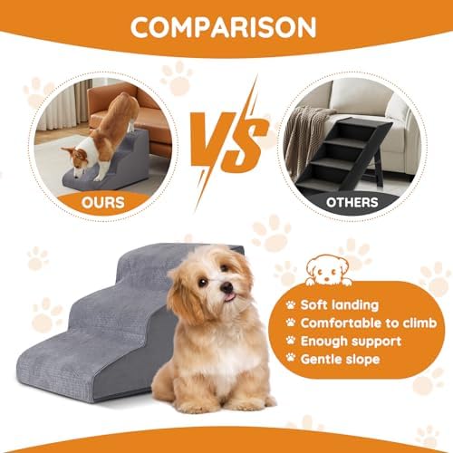Ahpmeoa Dog Stairs for Small Dogs 22.6" H, Dog Ramp for Bed - Image 4