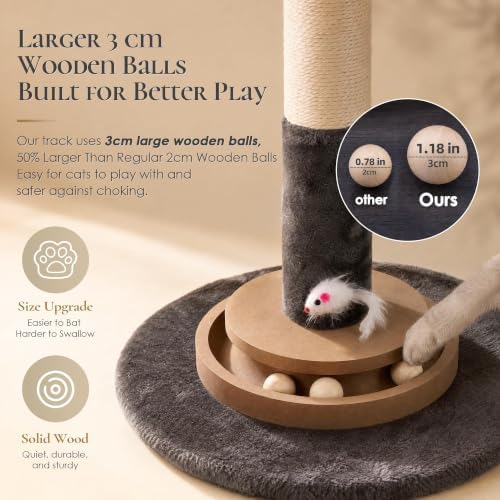 47" Cat Scratching Post, Nature Sisal Rope Cat Scratcher Tree - Image 3