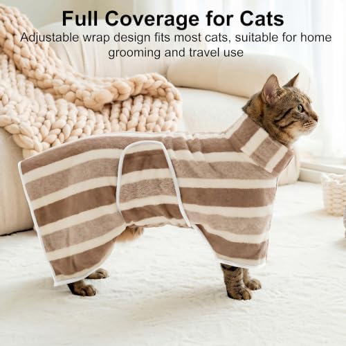 Fast‑Drying Dog Bathrobe, Absorbent Striped Pet Towel - Image 7