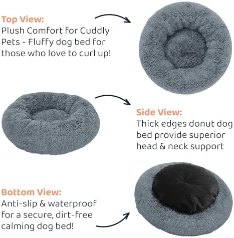 Calming Donut Dog Bed for Small Dogs, Round Dog Bed for Medium & Large Dogs - Image 6