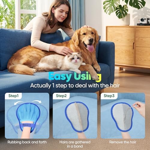 Pet Hair Removal Glove Cat & Dog, Electrostatic Reusable Hair Remover Tool - Image 4