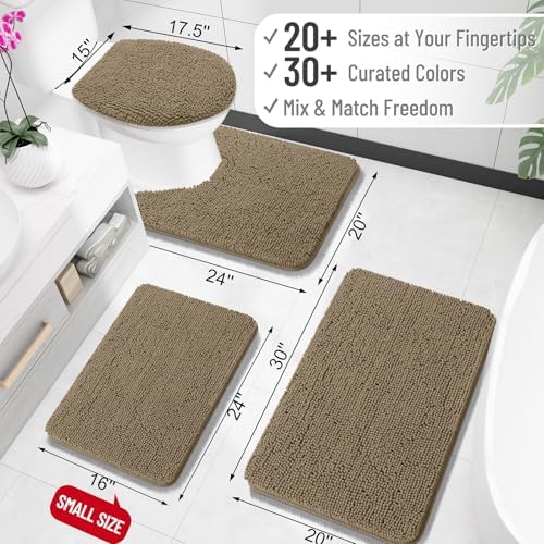 OLANLY Toilet Rugs U-Shaped 20x20, Soft Absorbent Chenille Contour Rugs - Image 2