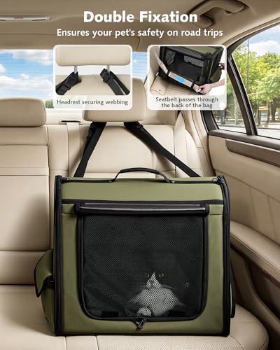 Dog Car Carrier Light Weight 19.7×16.9×14.8in, Foldable Dog Carrier - Image 3