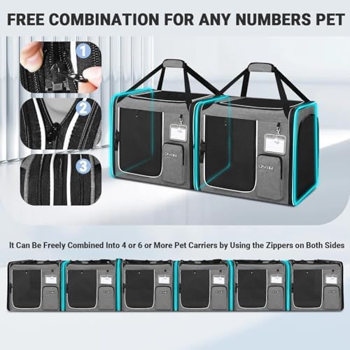 Petskd 2 in 1 Double Cat Car Travel Carrier - Image 4