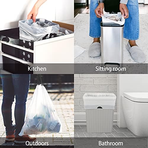 Teivio 4 Gallon Small Drawstring Trash Bags, Small Plastic Bin Liners fit 3.3 - Image 6