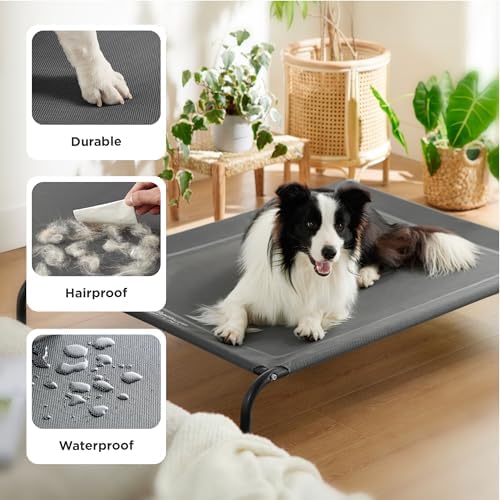 Bedsure Outdoor Elevated Cooling Small Dog Bed, 34in Grey - Image 4