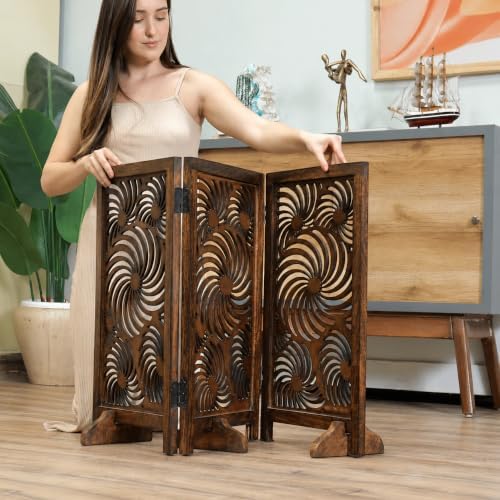 Freestanding Dog Gate 48", Foldable Wooden Pet Barrier, Sunflower Design - Image 5