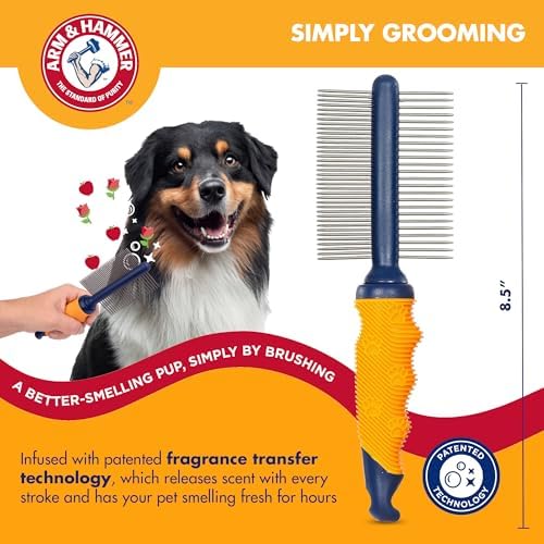 Arm & Hammer Deodorizing Dog Grooming Comb, Apple & Rose Scent - Image 2