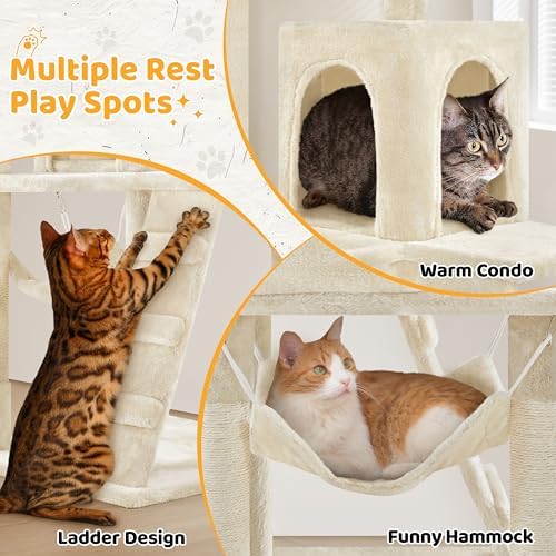 Yaheetech Cat Tree, 54in Tall Cat Tower - Image 4