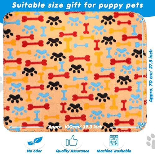 Chumia 28 Pcs Puppy Blanket Bulk Fleece Dog Blanket, 28x40 Inch, 28 Styles - Image 2