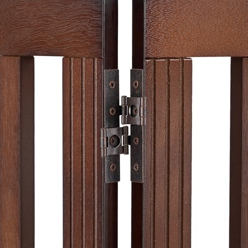 SPIRICH Wooden Freestanding Foldable Dog Gate, Stylish Modern - Image 4