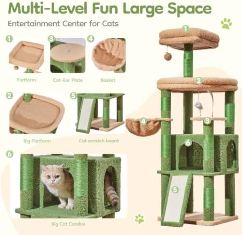 Taoqimiao Sturdy Cat Tree, Cat Tower - Image 2