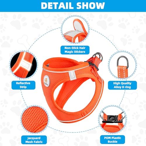 Hipubby Dog Harness and Leash Set, No Pull Soft Mesh Puppy Harness - Image 3