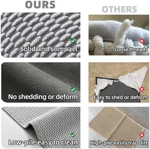 TYUU Bathroom Runner Rugs, Long Bath Mat Runner Washable Thin Quick Dry Low - Image 5