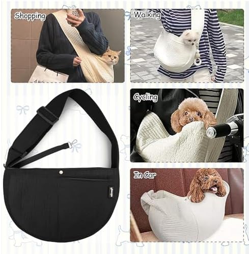 NATUYA Small Dog Cat Carrier Sling, Adjustable Canvas Pet Puppy Pouch - Image 6