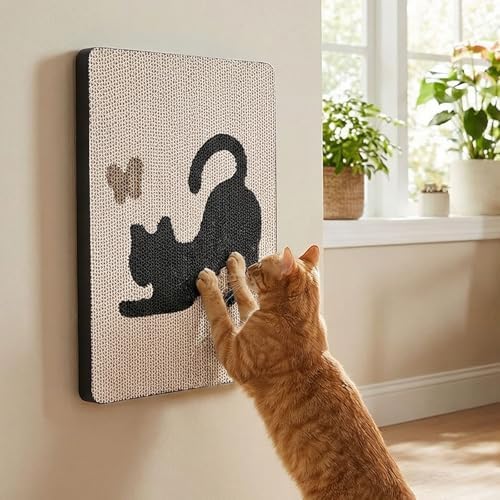 Ownpets Wall Cat Scratcher, Cute Vertical Cat Scratching Board, Wall Mounted by Ownpets