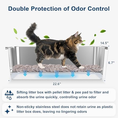 Suzzipaws XL Stainless Steel Sifting Litter Box - Image 5