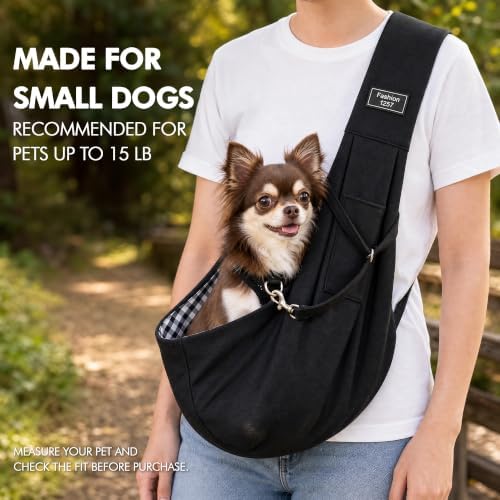 Thalirem Dog Sling Carrier for Small Breeds and Cats, Hands-Free Puppy Carrier - Image 4