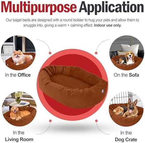 Majestic Pet 32 Inch Suede Calming Dog Bed Washable – Cozy Soft Round Dog Bed - Image 5