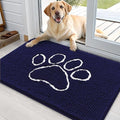 OLANLY Dog Door Mat for Muddy Paws 35x24, Paw Print Design Chenille Mud Mat by OLANLY