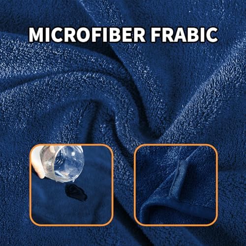 Dog Bathrobe Microfiber, Quick Dry Absorbent Adjustable Wrap Blue M - Image 4