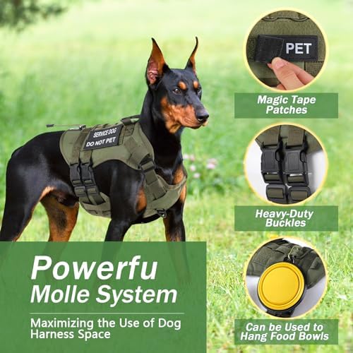 No Pull Tactical Dog Harness Medium Sized Dog, Service Dog Vest - Image 3