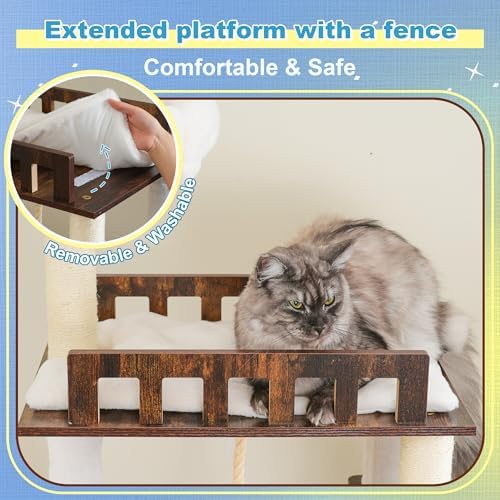 Hey-brother Wooden Cat Tree, Furniture Tower - Image 3
