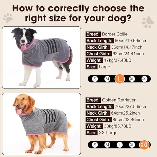 Microfiber Dog Bathrobe, Super Absorbent Dog Drying Coat - Image 5