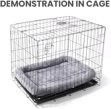 Patas Lague Small Dog Bed Bolster Pet Crate Mat 16''x12'' Grey - Image 5
