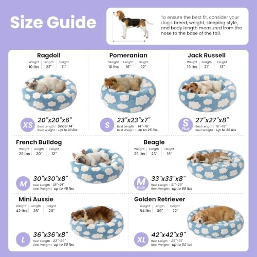 LE SURE Shown on TV Jacquard Donut Dog Beds Large, Lover Hearts 36x36x8in - Image 6