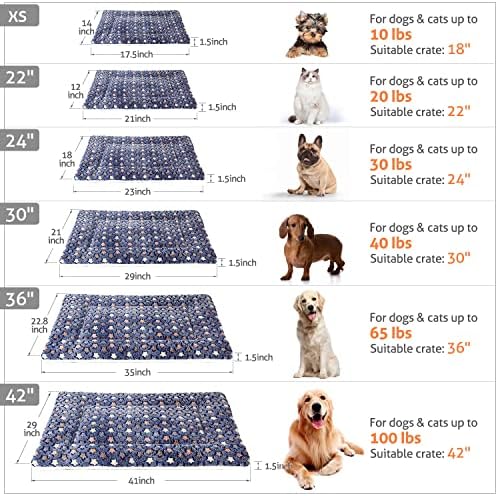 Mora Pets Cat Bed Ultra Soft Dog Crate Pad Star Print 14 x 17.5 inch Blue - Image 6