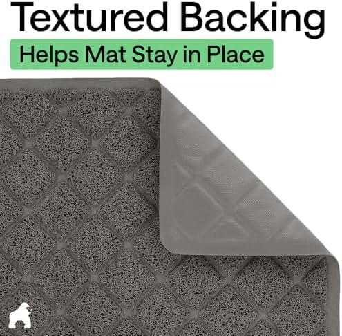 GORILLA GRIP Cat Litter Box Mat, Coiled Mesh Trapping Mats, 47x35 Charcoal - Image 4