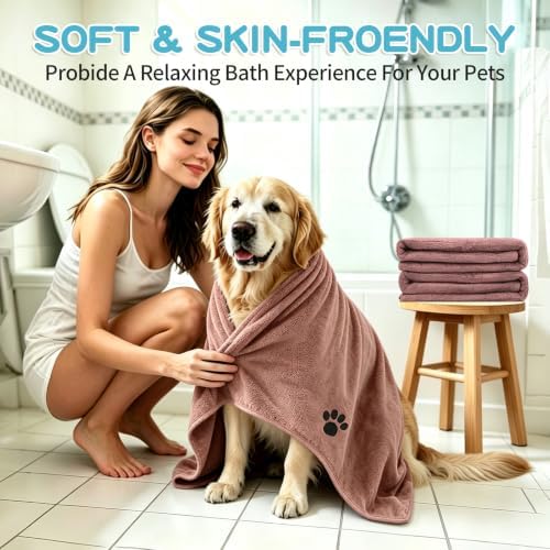 Microfiber Dog Towels 6 Pack, Perfect Shower & Bath Supplies - Image 5