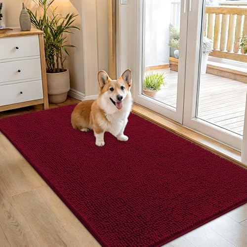 OLANLY Dog Door Mat for Muddy Paws 54x32, Super Absorbent Chenille Mud Mat by OLANLY