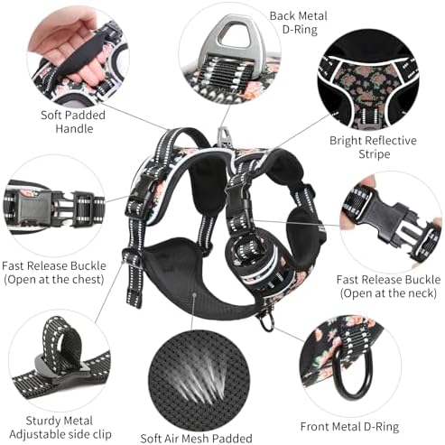 Timos Dog Harness Medium Sized, Quick Release 3 Buckles - Image 4