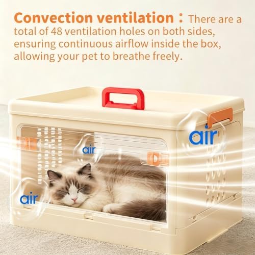 Pet Carrier for Cat & Dog, 19-in Collapsible Cat Carrier Hard, Portable Crate - Image 4