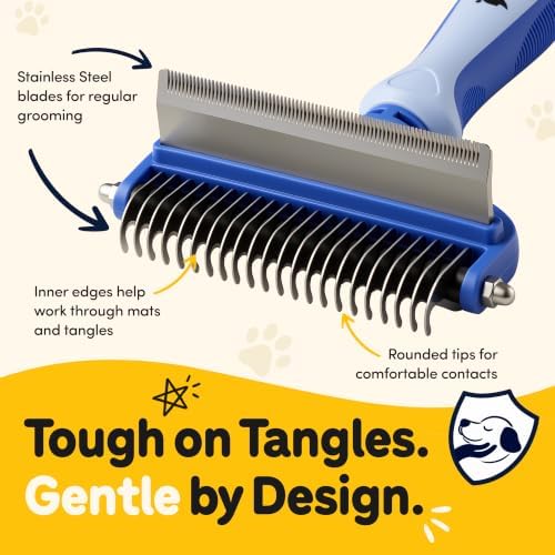 2-in-1 Deshedding Brush and Dematting Rake - Image 4