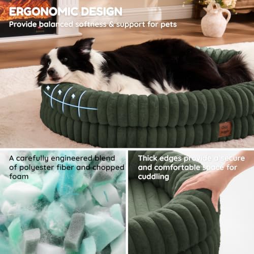 ChiXnuggle Orthopedic Dog Bed, Washable Cover, Faux Fur Bolster Pet Couch - Image 5