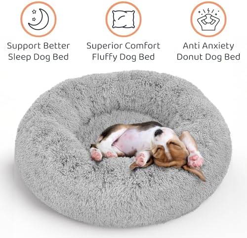 Calming Donut Dog Bed for Small Dogs, Round Dog Bed for Medium & Large Dogs - Image 3