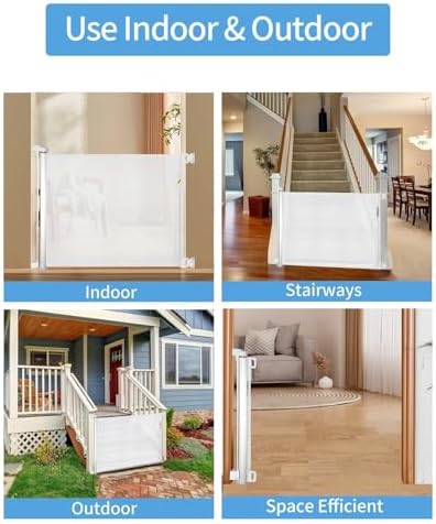 33" H Retractable Baby & Dog Gate, Fits up to 71" W, Hardware Mounted - Image 5