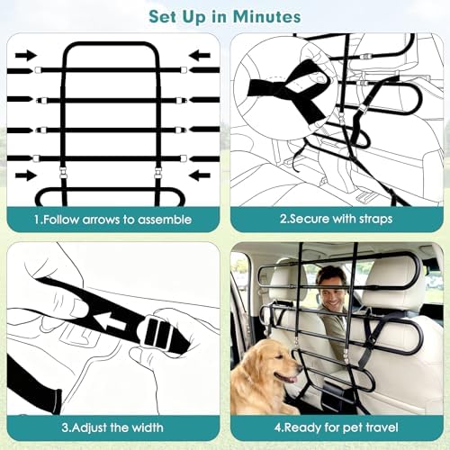 Snagle Paw Dog Car Barrier for SUV, Adjustable 40.5"-58.3" Dog Car Divider for - Image 6