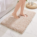 Disolla Beige & White Bathroom Rugs 24x36, Non-Slip Plush Thick Bath Mat by Disolla