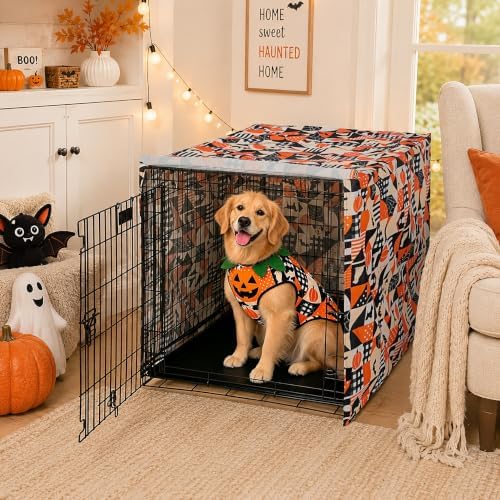 Explore Land Halloween Pattern Dog Crate Cover, 42 Inches by ExploreLand