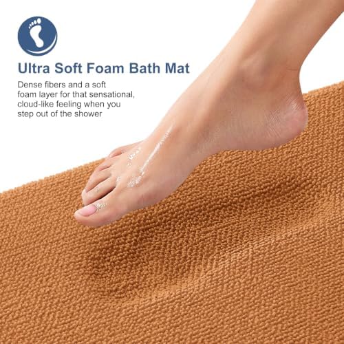 OLANLY Thick Memory Foam Bathroom Rugs 36x24, Soft Absorbent Bath Mat - Image 2