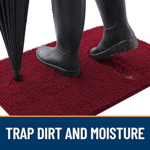 OLANLY Dog Door Mat for Muddy Paws 54x32, Super Absorbent Chenille Mud Mat - Image 2