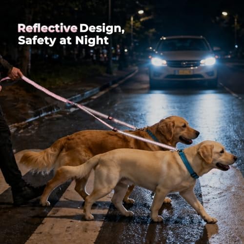 Double Leash for Two Dogs, No Tangle Bungee Dog Leash - Image 6